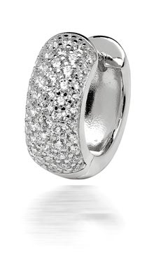1.75 Carat Micro Set Cubic Zirconia Sterling Silver Huggies Mini Hoop Earrings