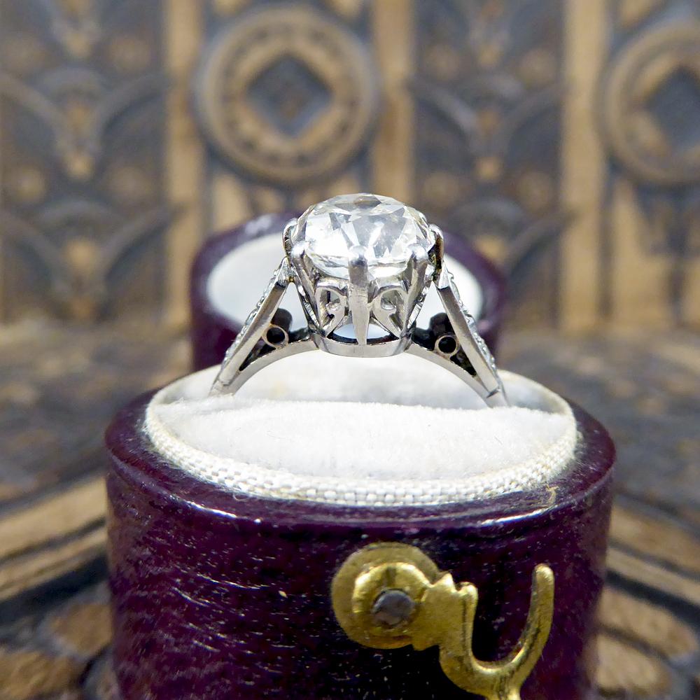 1.75 Carat Cushion Cut Diamond Art Deco Platinum Engagement Ring 1
