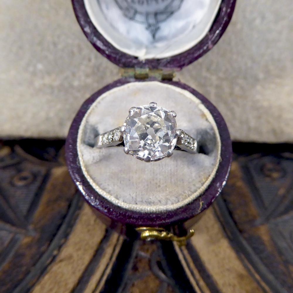 1.75 Carat Cushion Cut Diamond Art Deco Platinum Engagement Ring 2