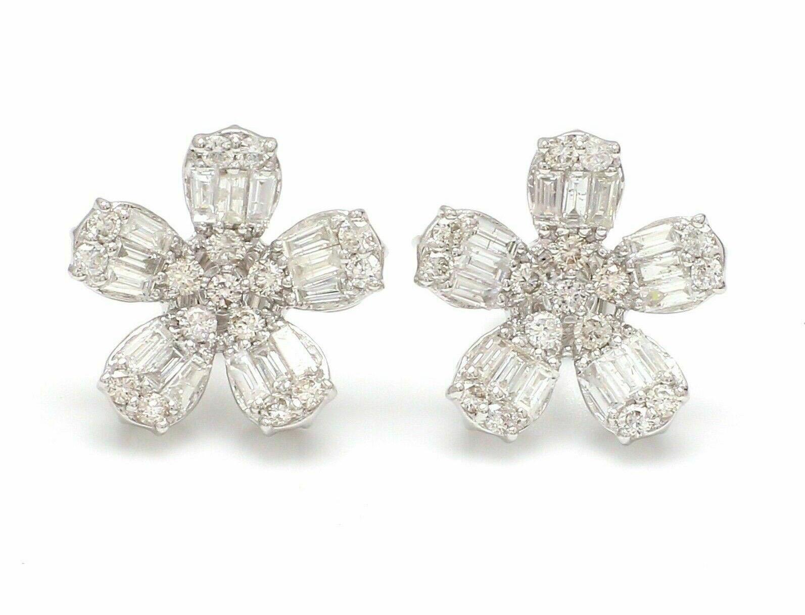 .75 carat diamond earrings on ear