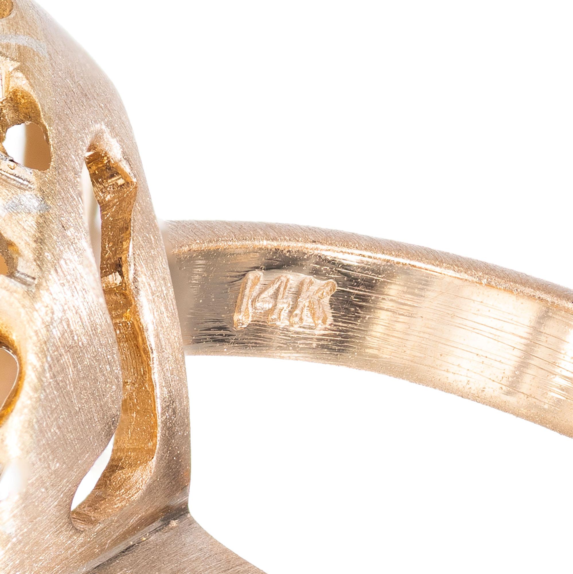 1,75 Karat Diamant-Cocktail-Cluster-Ring mit durchbrochener Kuppel aus Gold im Angebot 1