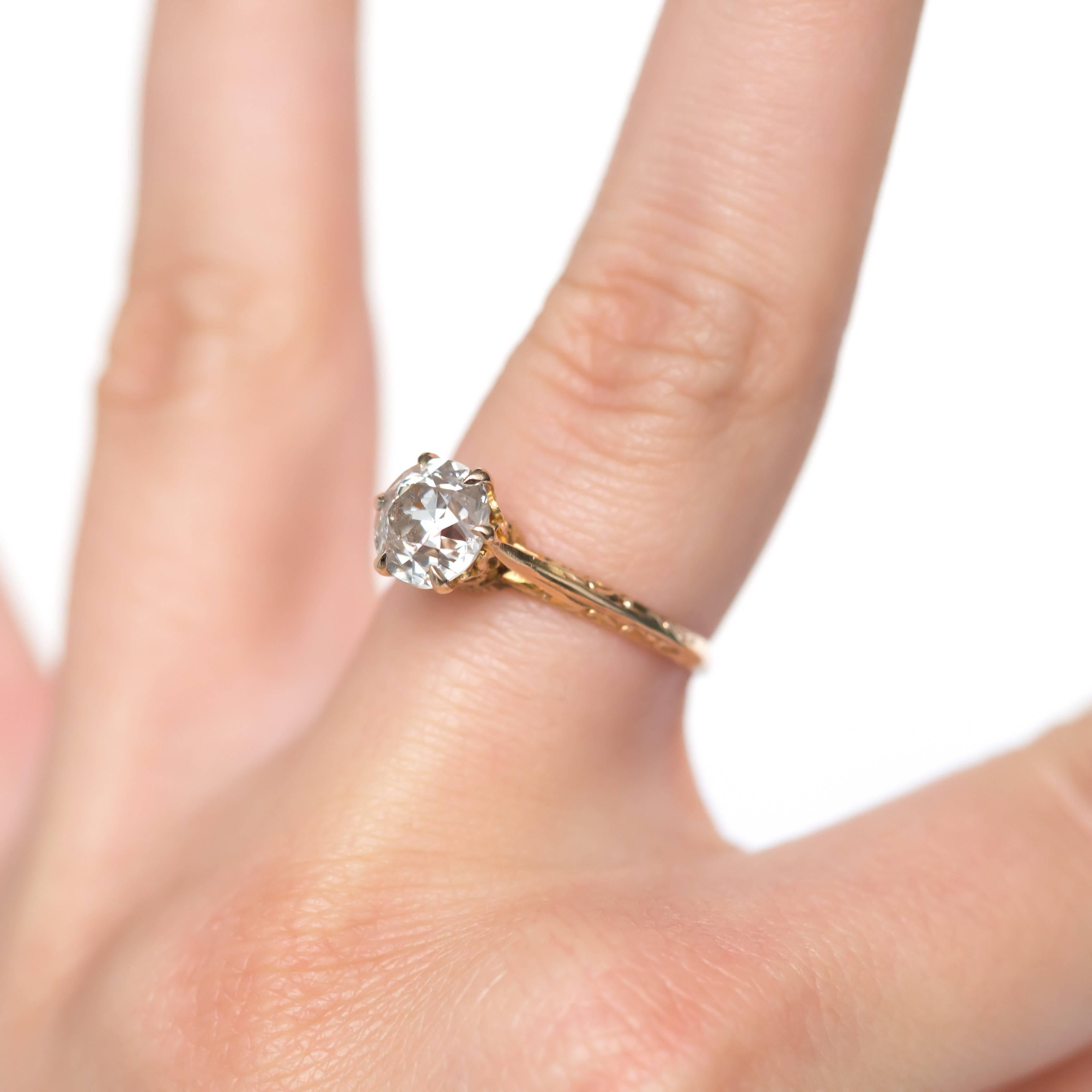 Edwardian 1.75 Carat Diamond Yellow Gold Engagement Ring For Sale