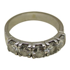 1.75 Carat Diamonds 18 Karat White Gold Engagement Ring Riviére