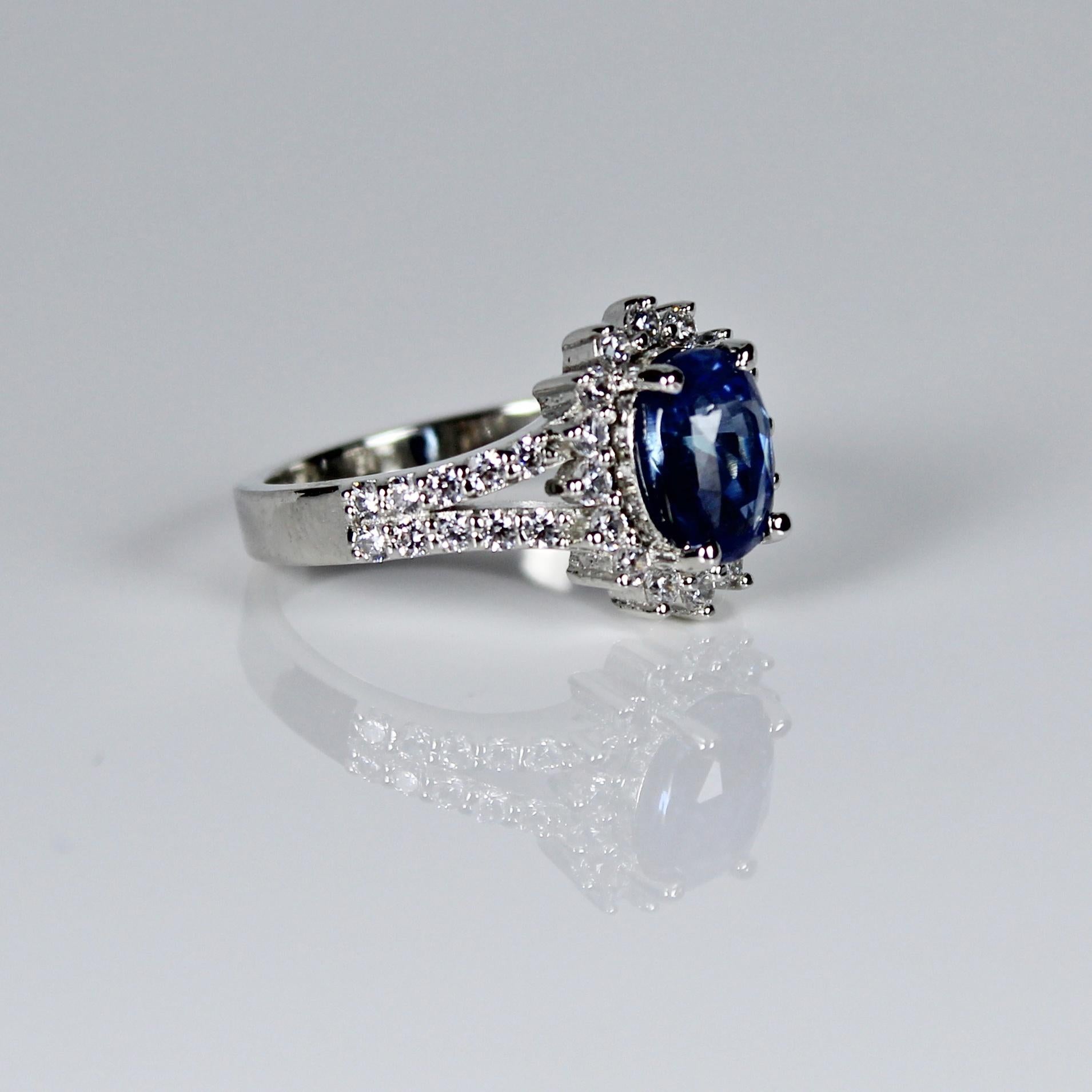 1,75 Karat IGI-zertifizierter blauer Saphir-Ring (Kunsthandwerker*in) im Angebot