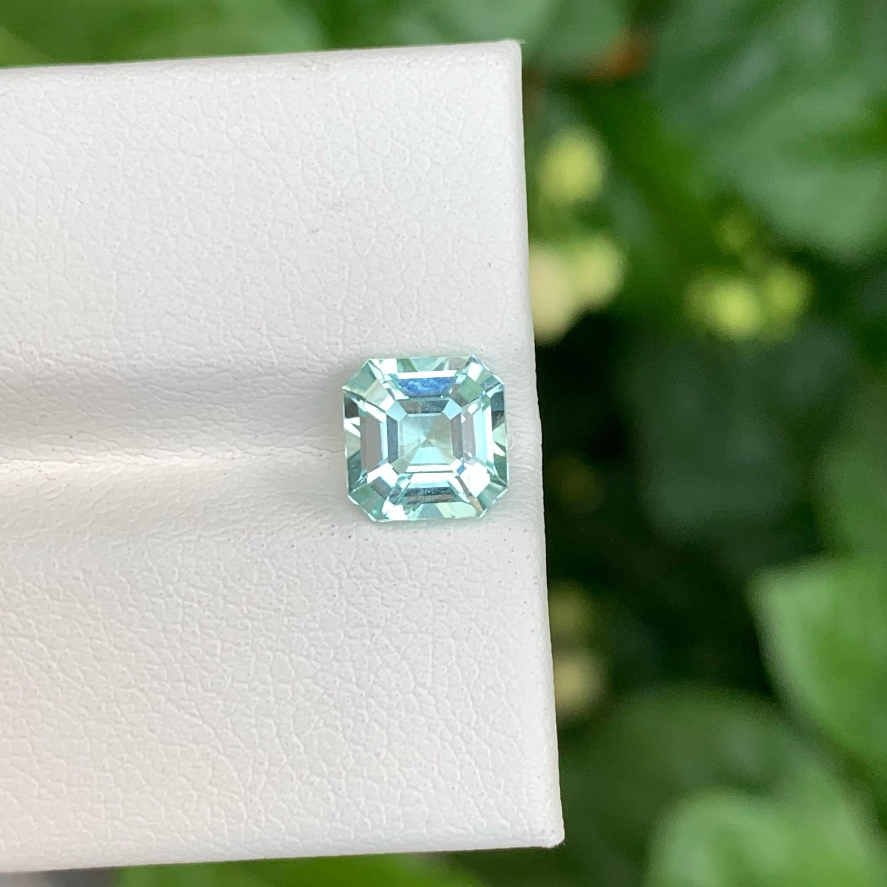 Taglio Asscher 1,75 carati di tormalina di mare sfusa con taglio Asscher, gemma naturale afgana in vendita