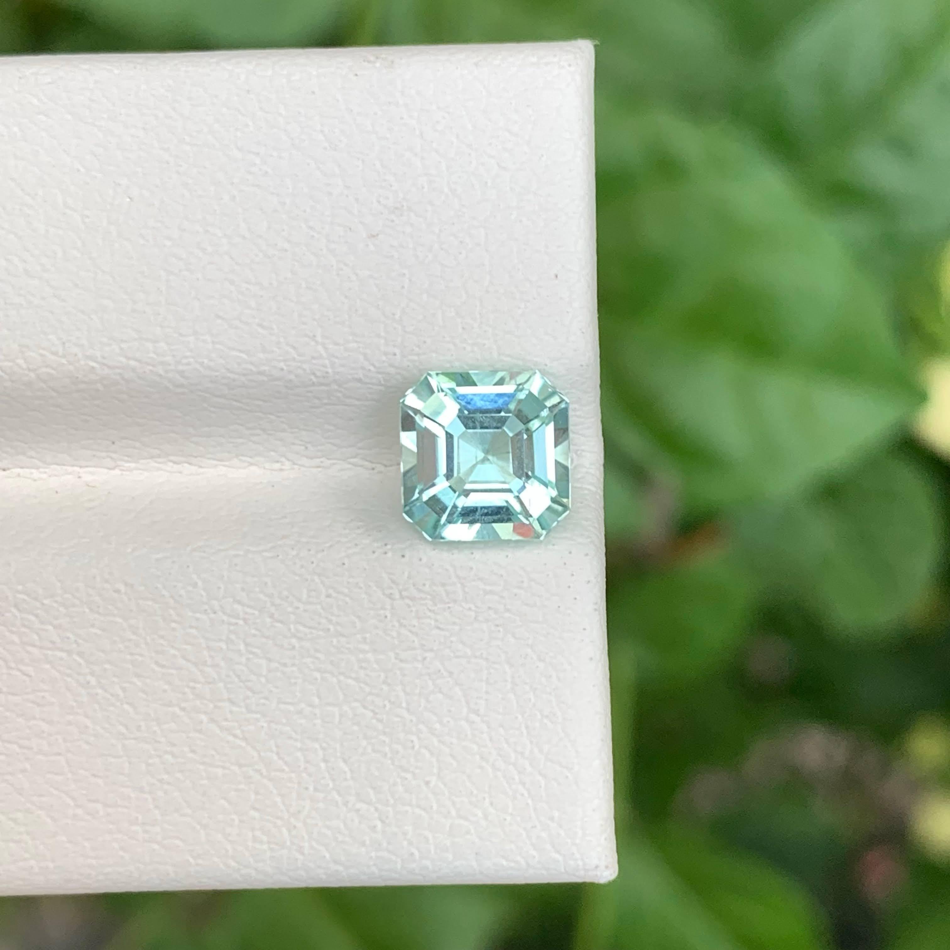 1,75 carati di tormalina di mare sfusa con taglio Asscher, gemma naturale afgana in vendita 3