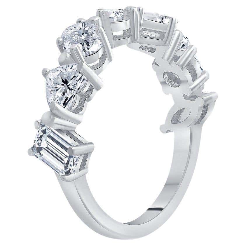 8.85 Carat Multi Shape Diamond Cluster Multi-Row Freeform Wide Band ...