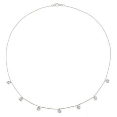 1.75 Carat Natural Diamond 7 Section Necklace G SI 14K White Gold