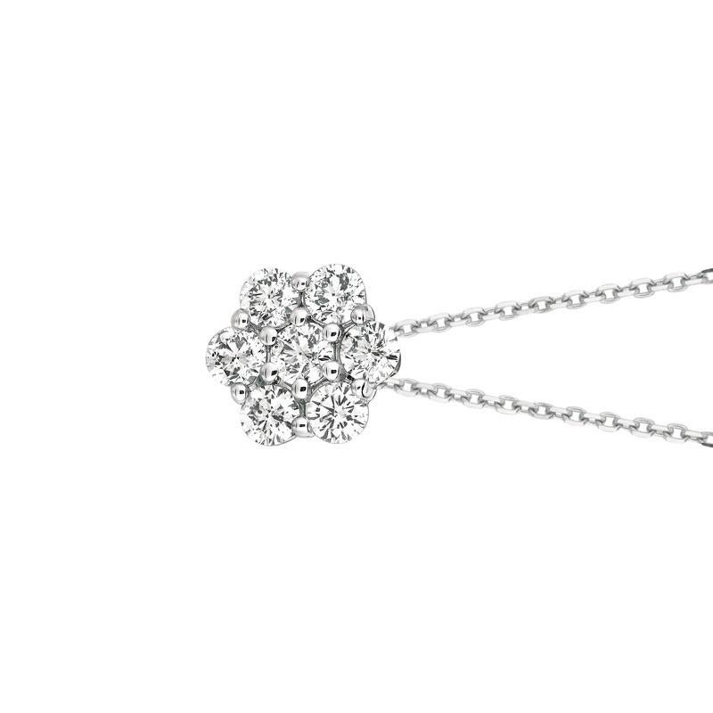 
1.75 Carat Natural Diamond Cluster Necklace 14K White Gold G SI 18 '' chain

    100% Natural Diamonds, Not Enhanced in any way Round Cut Diamond Necklace  
    1.75CT
    G-H 
    SI  
    14K White Gold    Prong style  3.30 gram
    1/2 inches in