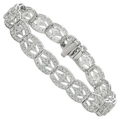 Bracelet à la mode en or blanc 14 carats avec diamants naturels de 1,75 carat G SI