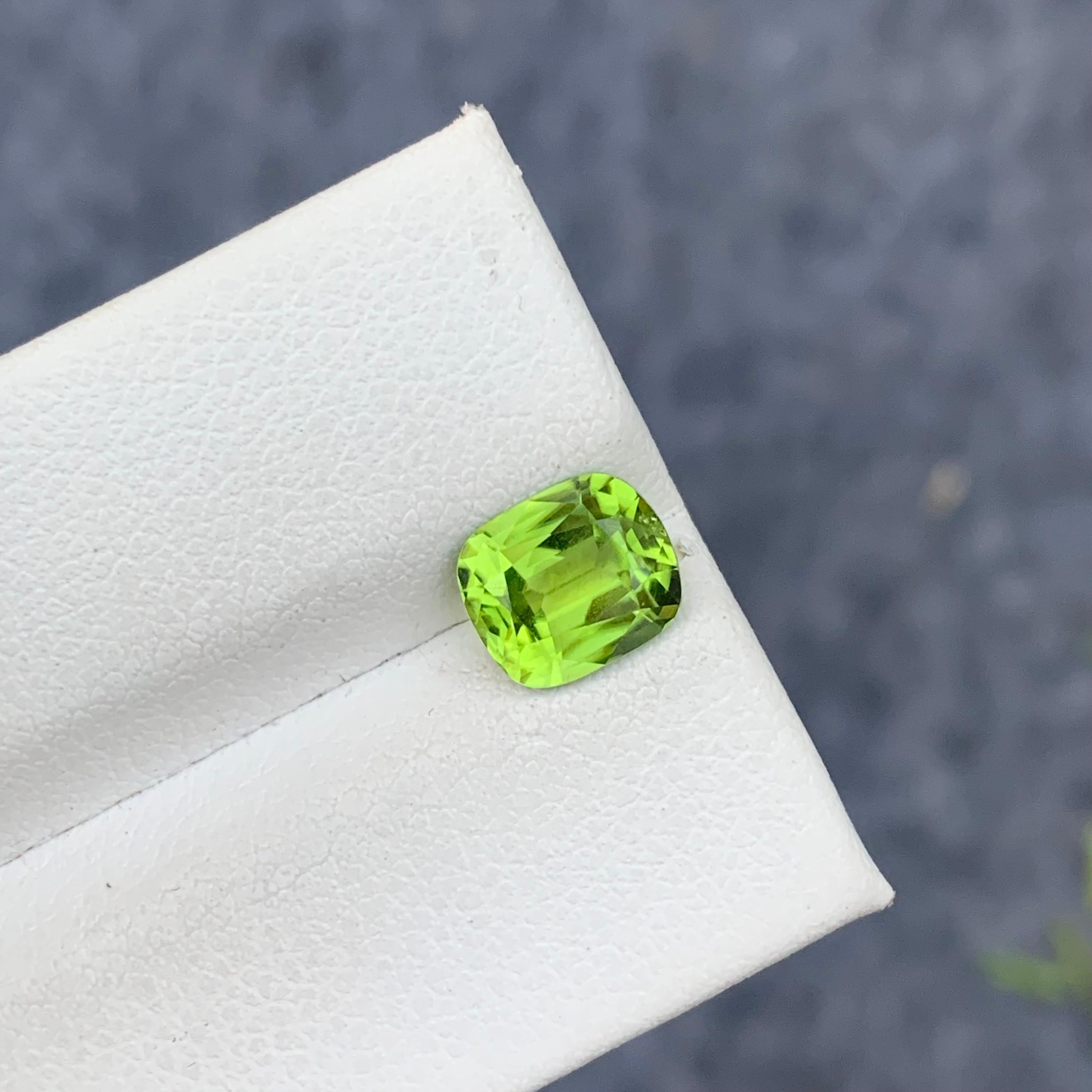 Gemstone Type : Peridot
Weight : 1.75 Carats
Dimensions : 8x6.7x4.4 Mm
Origin : Suppat Valley Pakistan
Clarity : Eye Clean
Certificate: On Demand
Color: Green
Treatment: Non
Shape: Cushion
It helps cure diseases related to lungs, breasts, intestinal