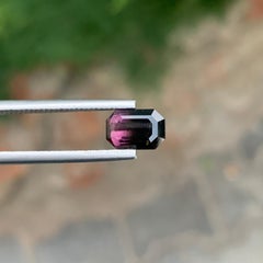 1.75 Carat Natural Loose Bi Colour Tourmaline Emerald Shape Gem From Afghanistan