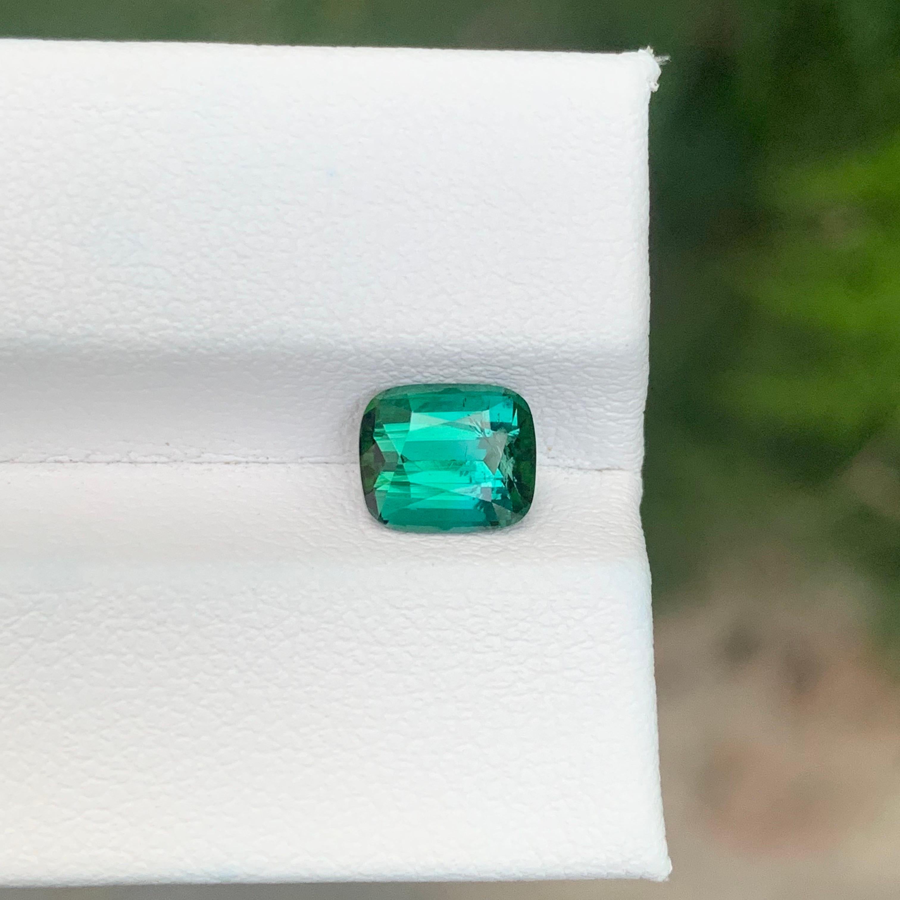 1.75 Karat Natürlicher Lose Blauer Grüner Turmalin Cushion Shape Edelstein (Kissenschliff) im Angebot