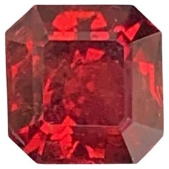 1.75 Carat Natural Loose Bright Red Garnet Stone Asscher Cut African Gemstone