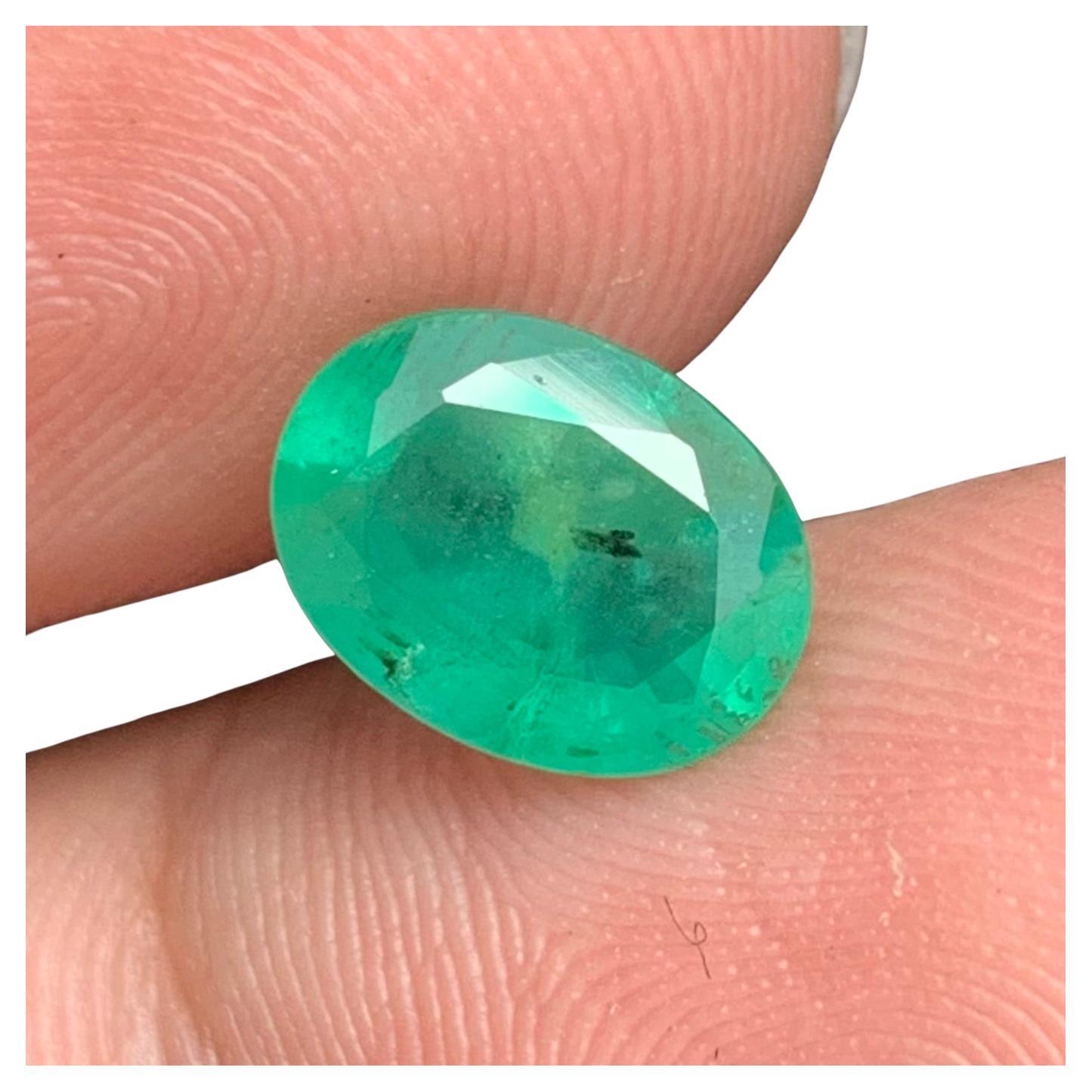 1.75 Carat Natural Loose Emerald From Zambian Mine