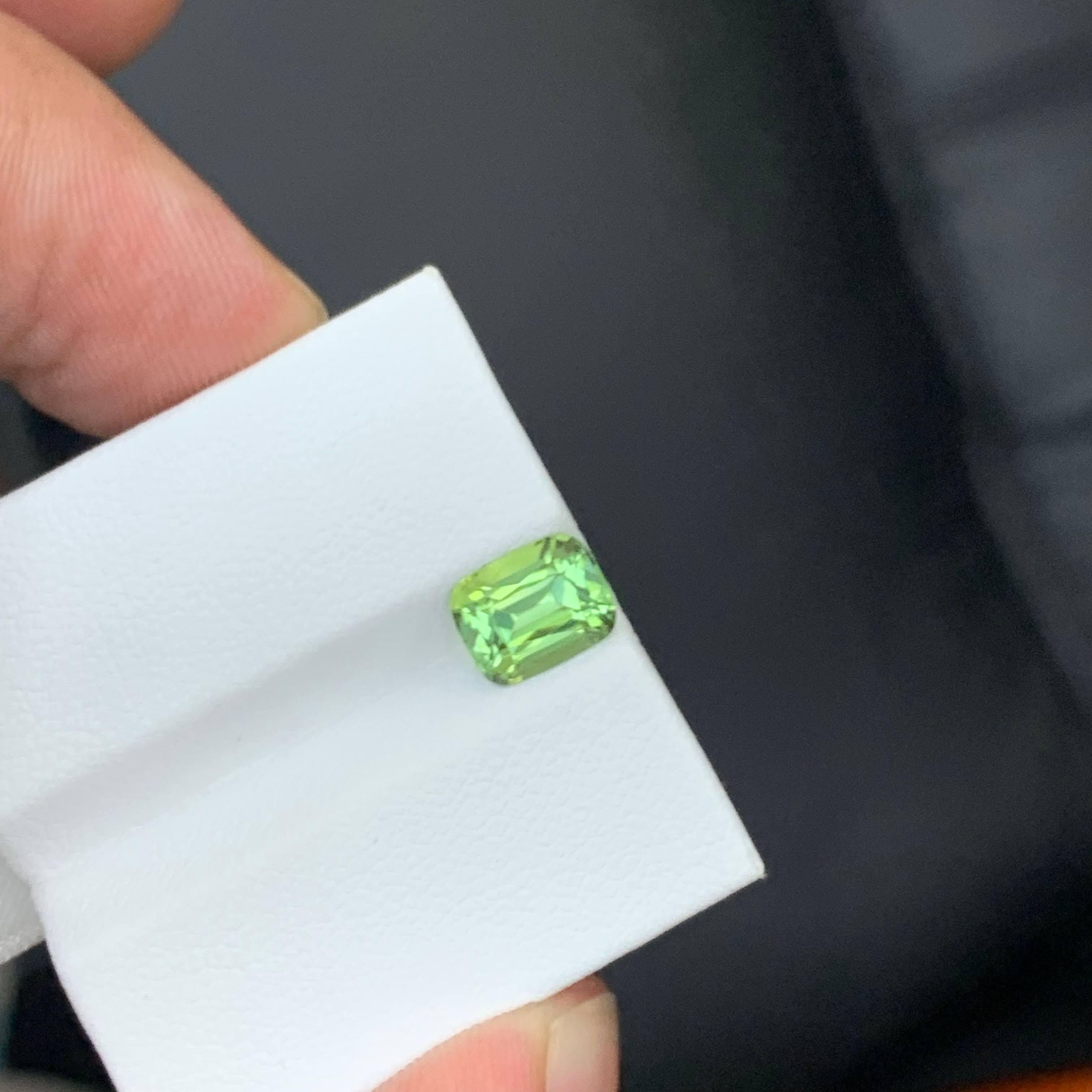 1.75 Carat Natural Loose Mint Green Tourmaline Cushion Cut Afghan Gemstone (pierre précieuse afghane) en vente 4
