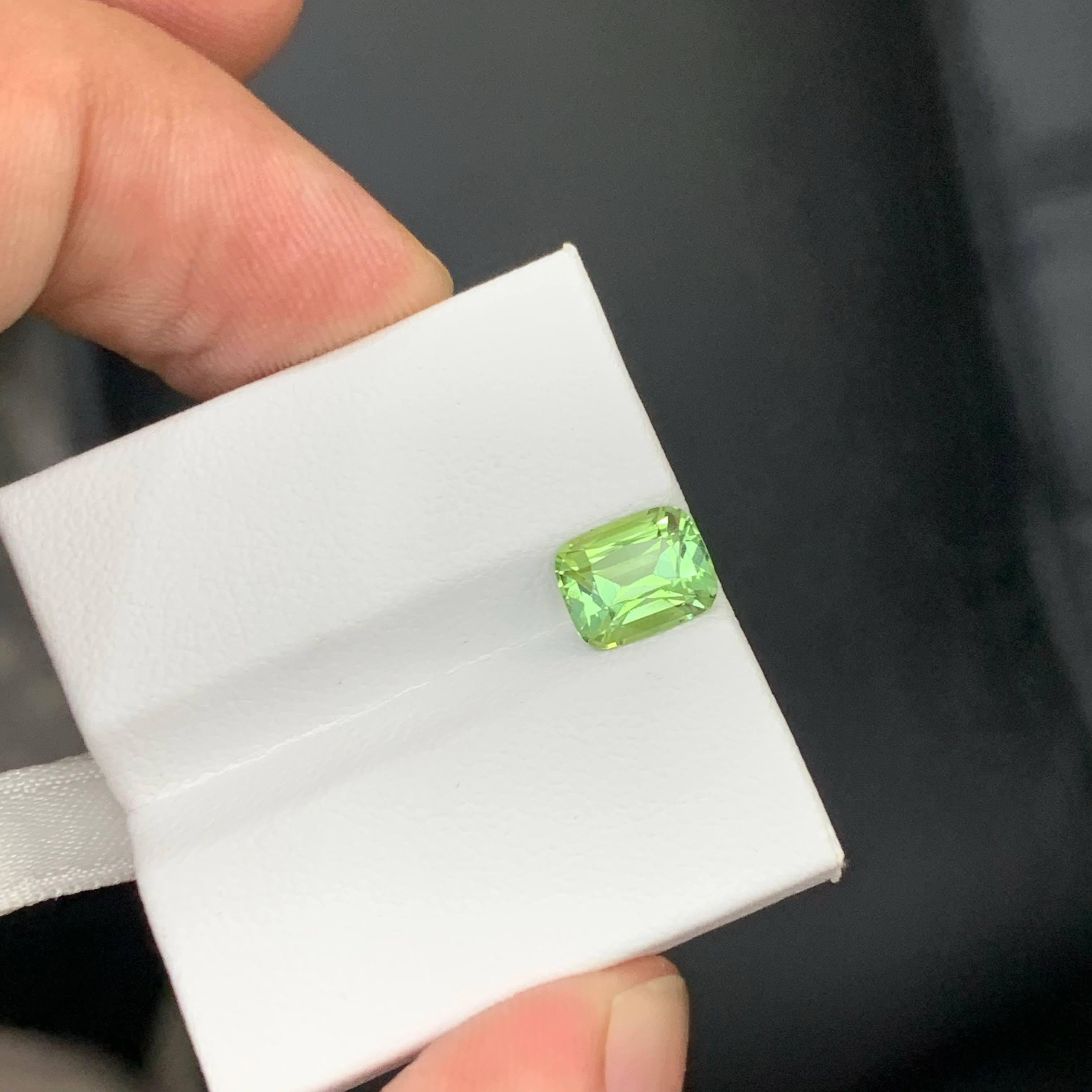 1.75 Carat Natural Loose Mint Green Tourmaline Cushion Cut Afghan Gemstone (pierre précieuse afghane) en vente 5