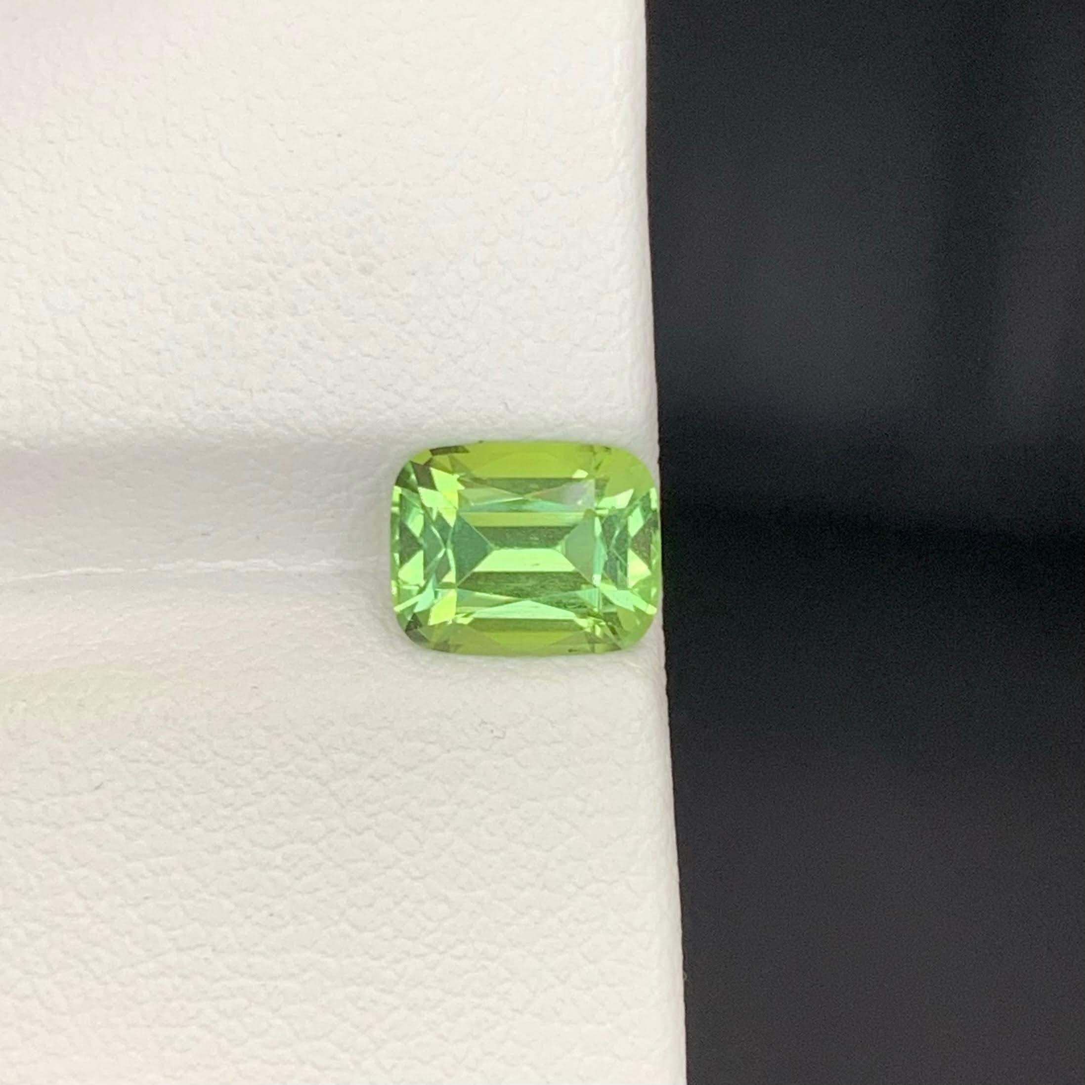 Poids 1,75 carat 
Dimensions 8.1x6.4x4.8mm
Traitement Aucun 
Origine afghane 
Clarity Eye Clean 
Forme Coupe Coussin 




Cette tourmaline vert menthe de 1,75 carat en vrac présente une teinte vert pastel apaisante avec une clarté et une brillance