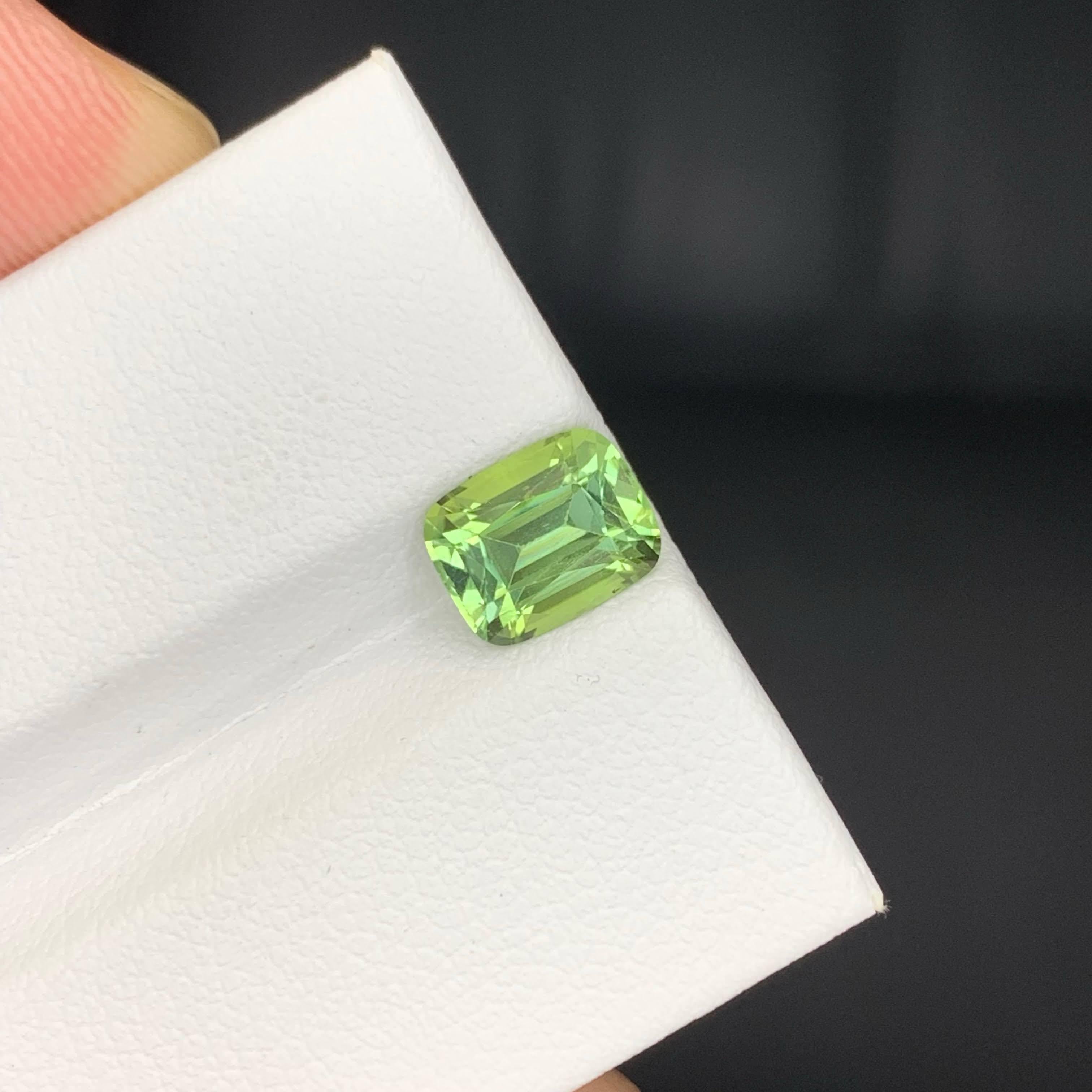 1.75 Carat Natural Loose Mint Green Tourmaline Cushion Cut Afghan Gemstone (pierre précieuse afghane) en vente 1