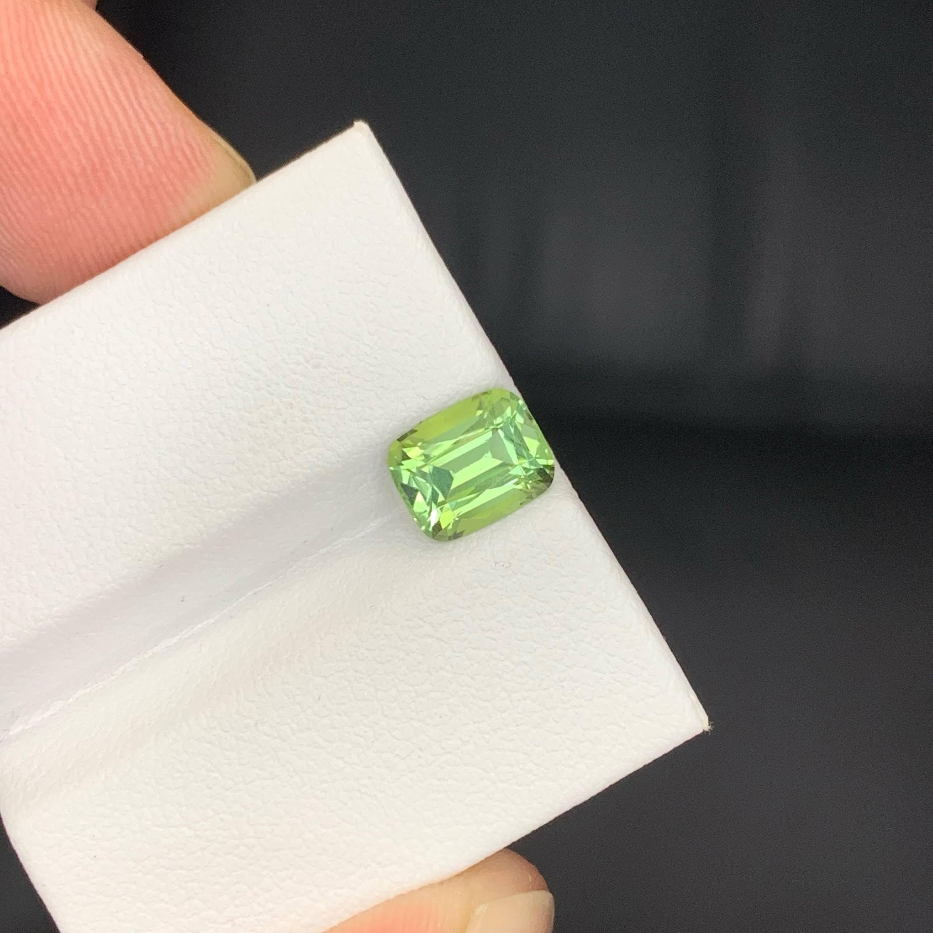1.75 Carat Natural Loose Mint Green Tourmaline Cushion Cut Afghan Gemstone (pierre précieuse afghane) en vente 3