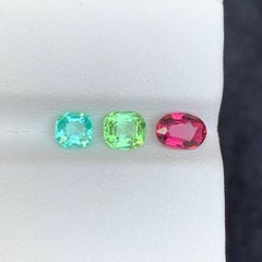 1.75 Carat Natural Loose Mix Color 3 Piece Tourmaline Lot Afghan Gemstones