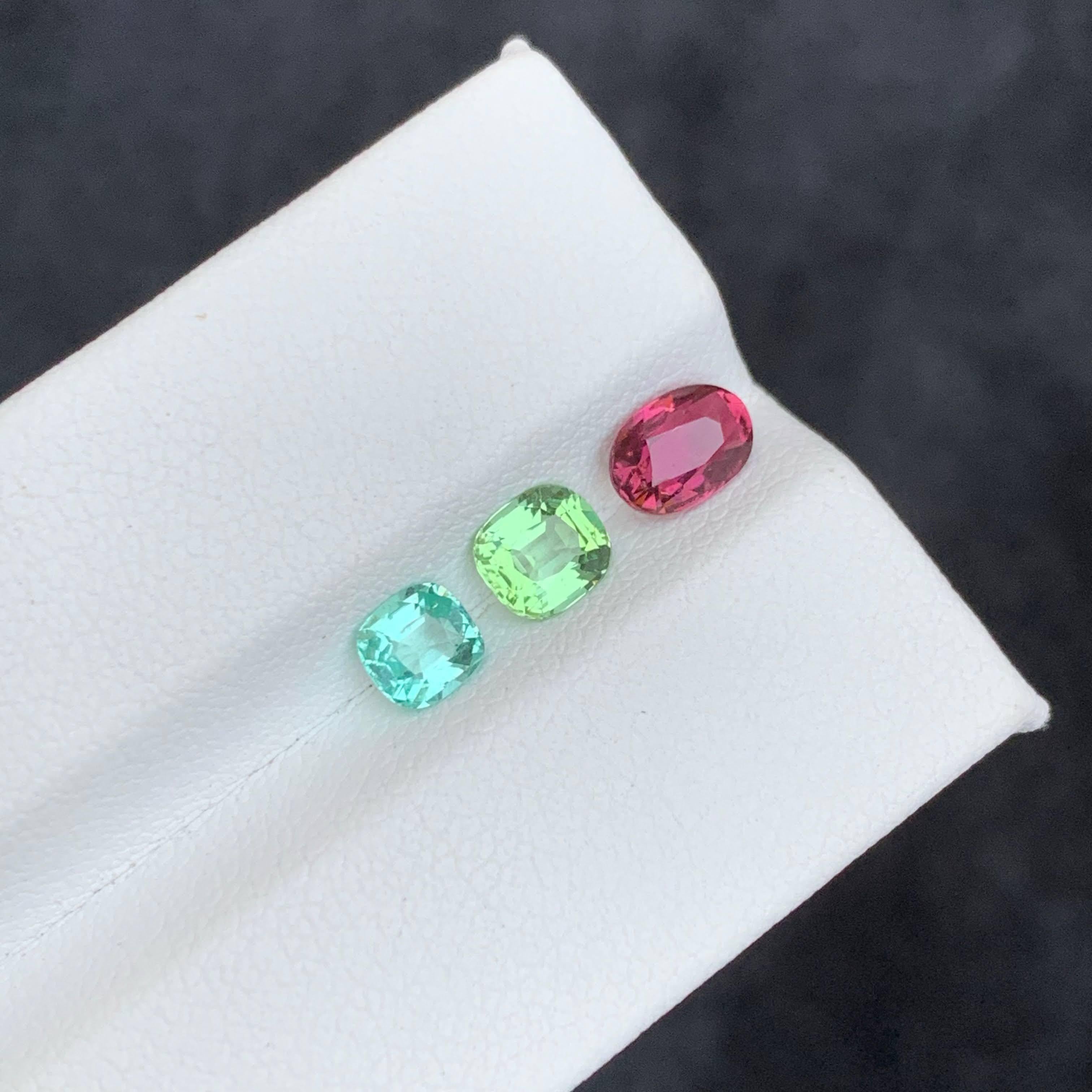 1,75 Karat Natürliche Lose Mix Farbe 3 Stück Turmalin Los Afghan Edelsteine (Moderne) im Angebot