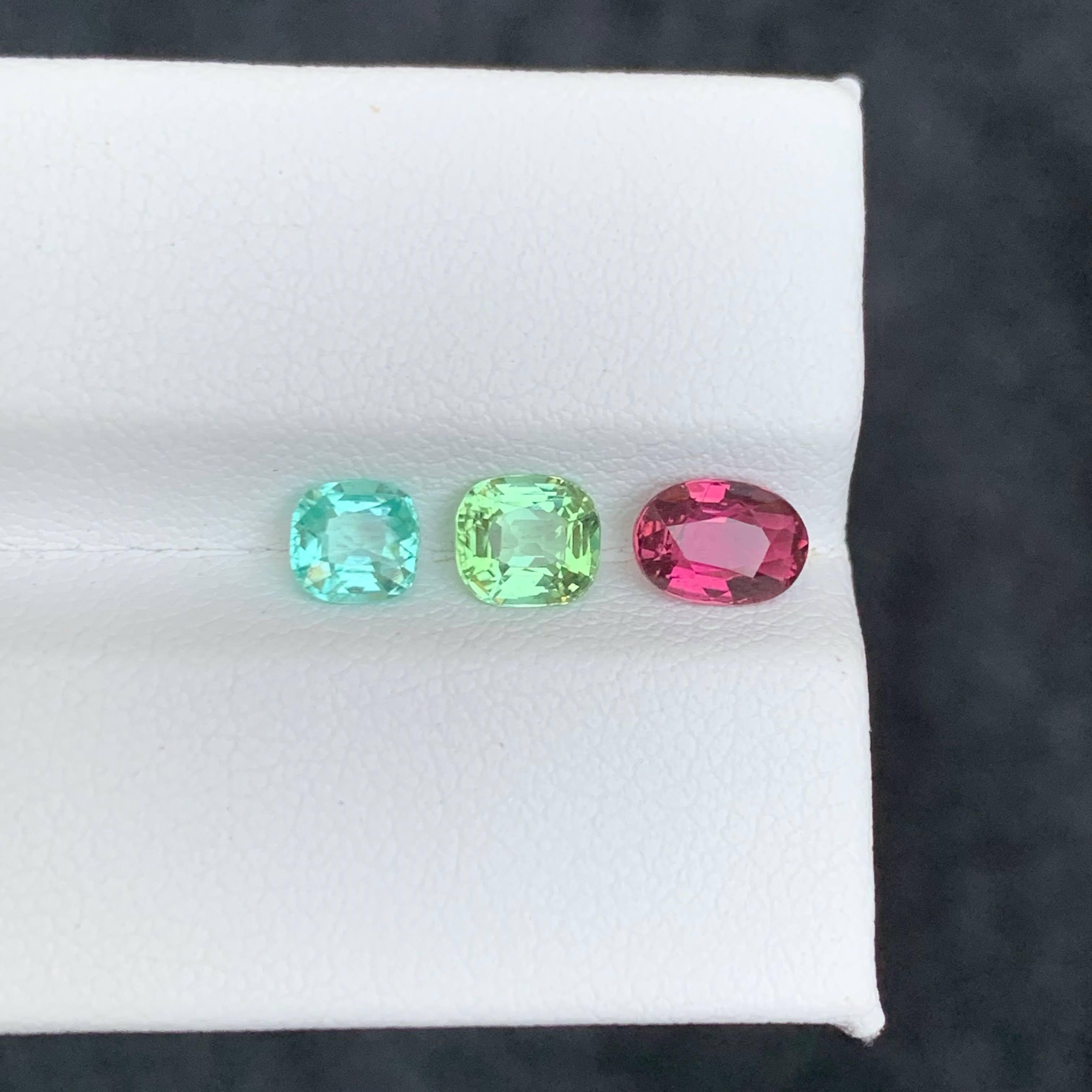 1,75 Karat Natürliche Lose Mix Farbe 3 Stück Turmalin Los Afghan Edelsteine für Damen oder Herren im Angebot