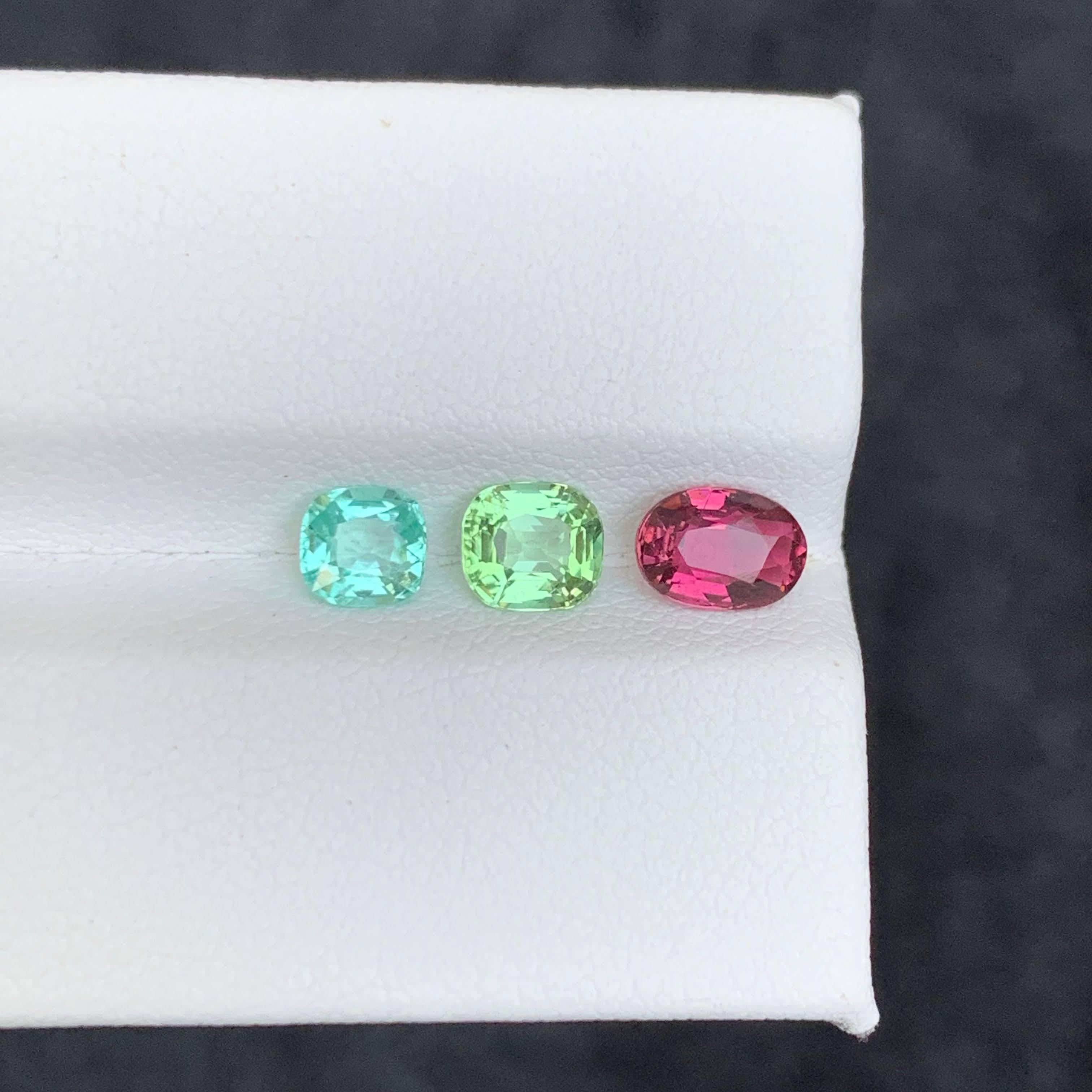 1,75 Karat Natürliche Lose Mix Farbe 3 Stück Turmalin Los Afghan Edelsteine im Angebot 1