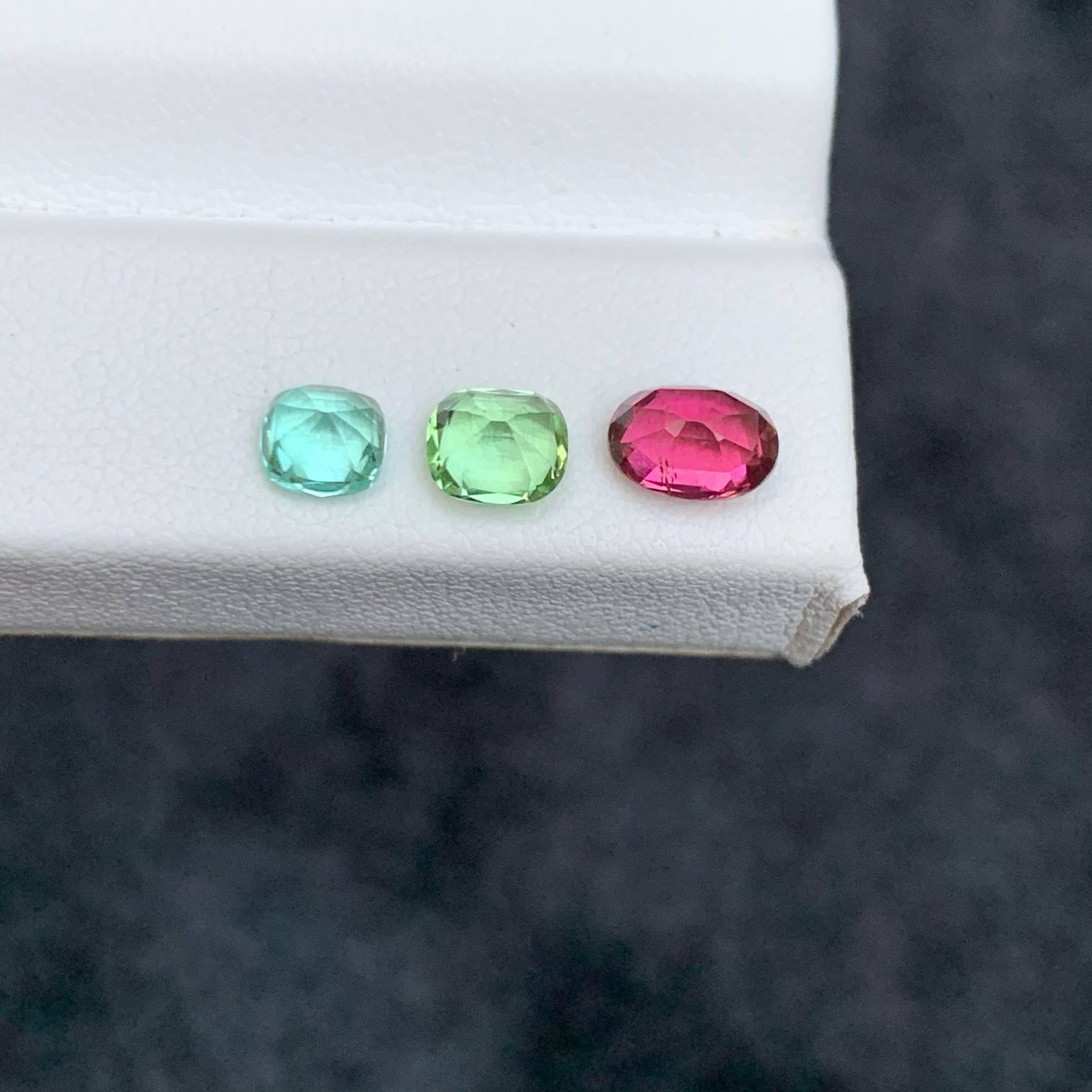 1,75 Karat Natürliche Lose Mix Farbe 3 Stück Turmalin Los Afghan Edelsteine im Angebot 3