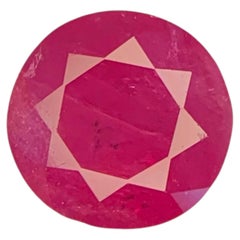 1.75 Carat Natural Loose Pinkish Red Ruby Stone Round Cut Afghan Gemstone