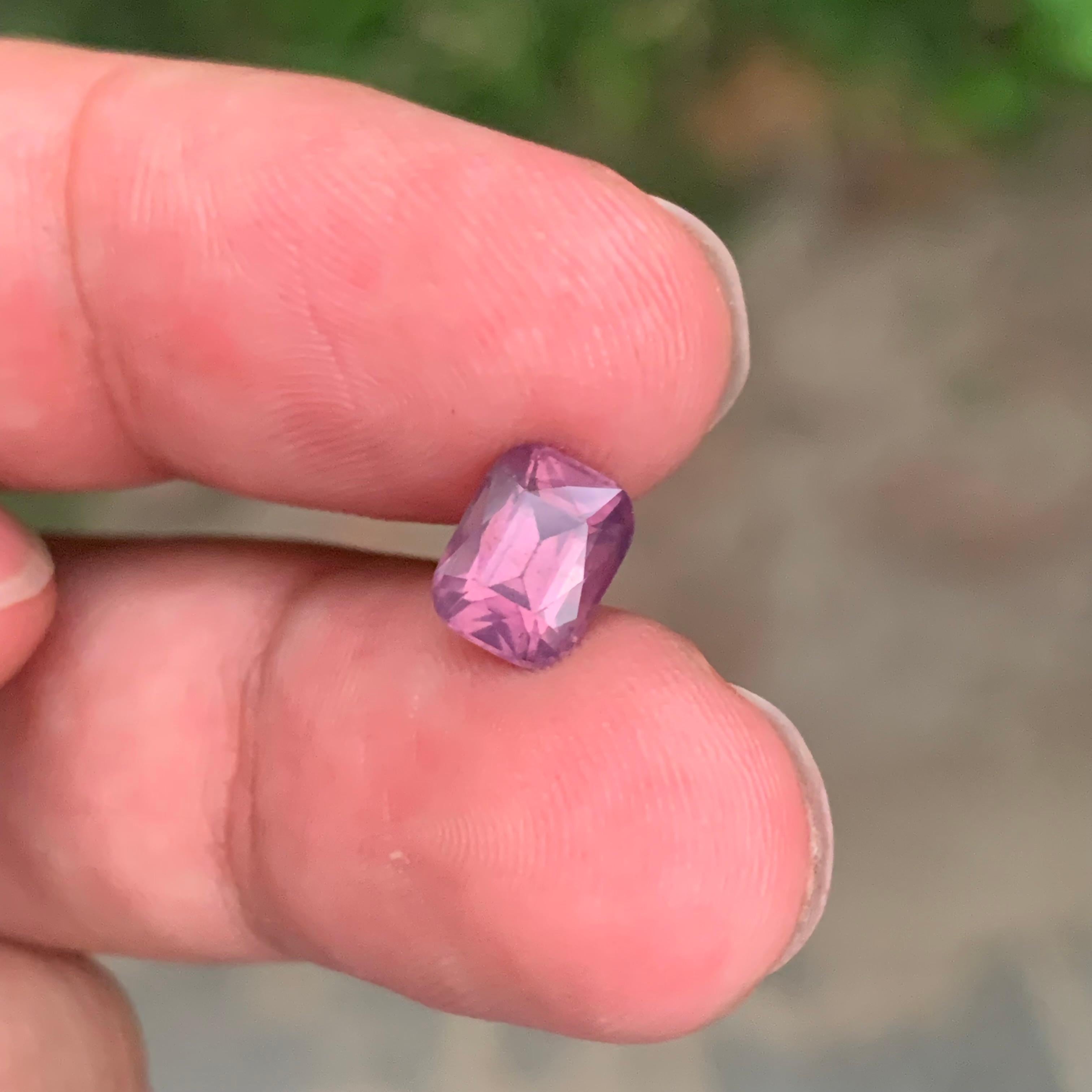 1.75 Carat Natural Loose Purplish Pink Spinel Cushion Shape From Tanzania For Sale 2