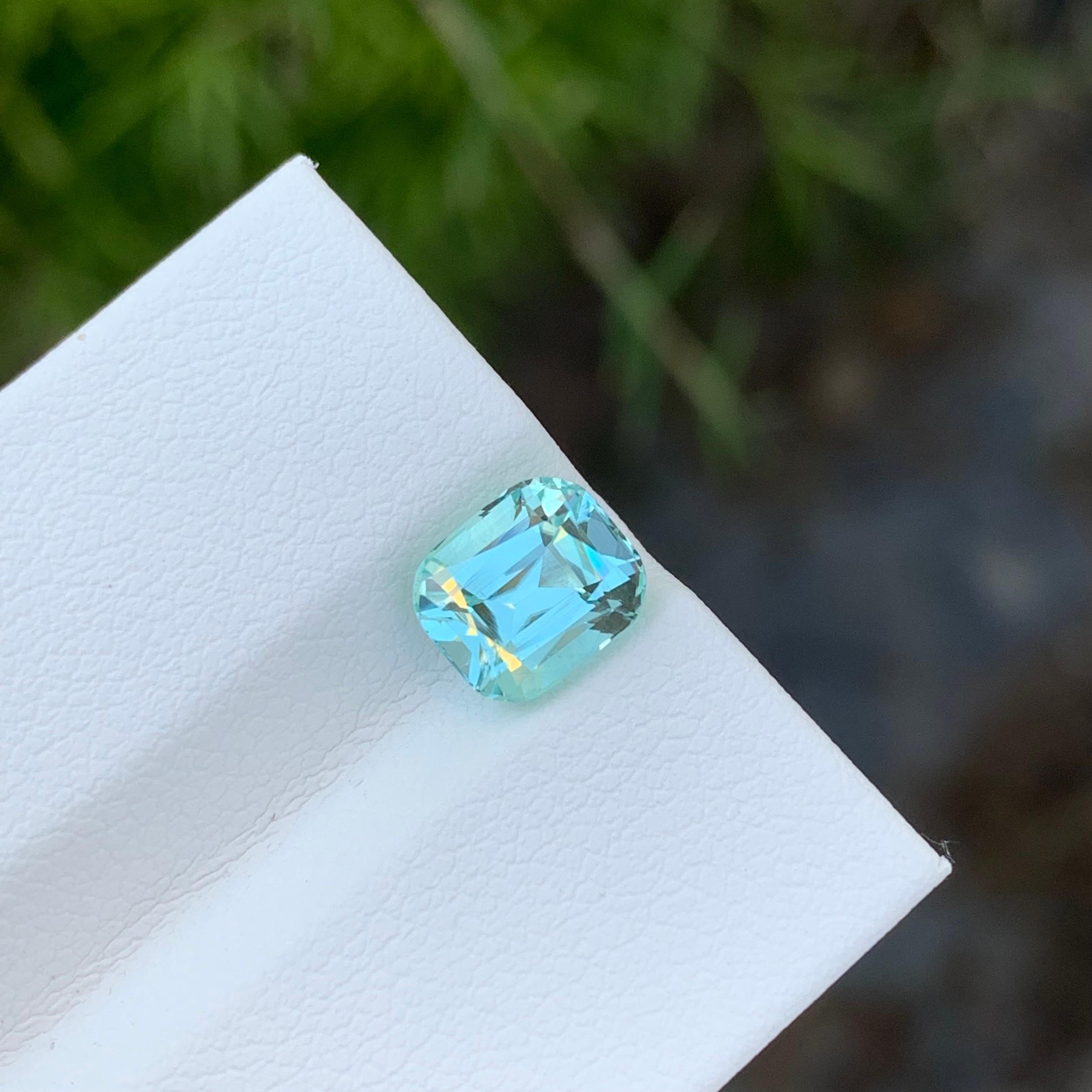 1,75 quilates de turmalina de mar natural suelta en forma de cojín para anillo en venta 2