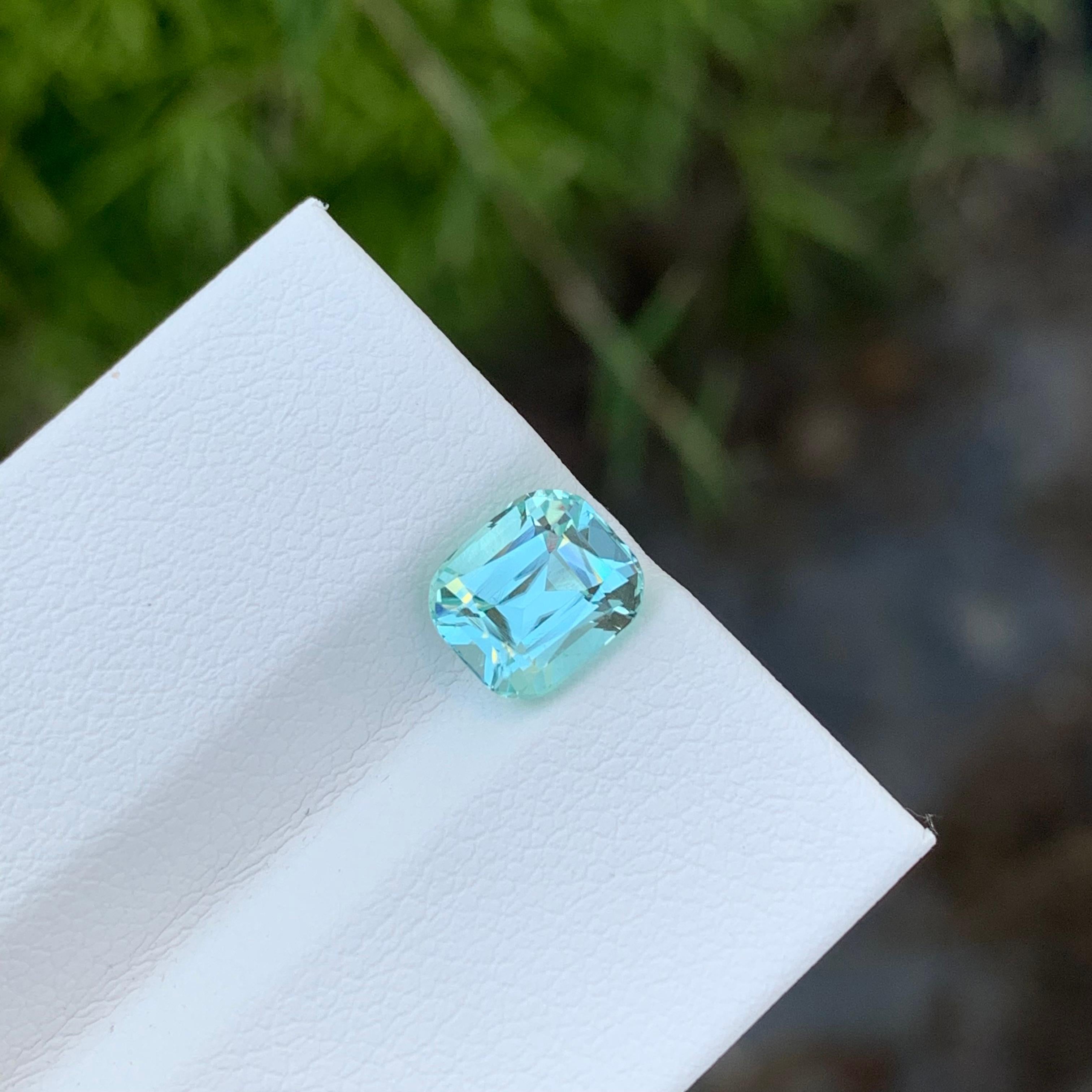 1,75 quilates de turmalina de mar natural suelta en forma de cojín para anillo en venta 3