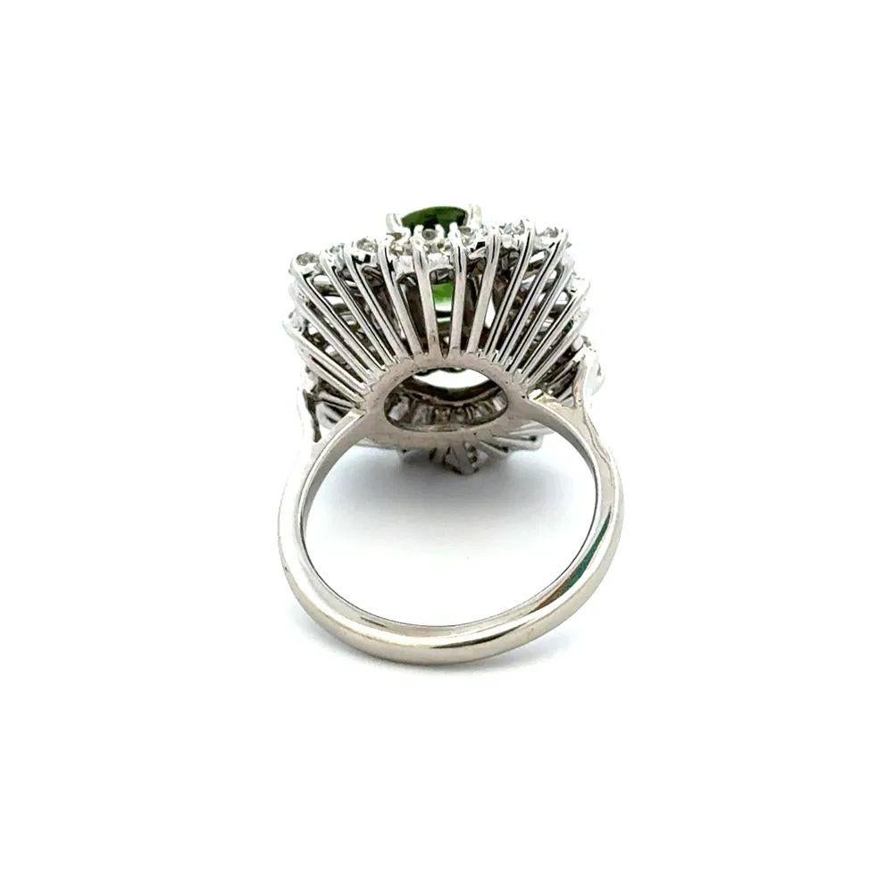 1.75 Carat NO HEAT GIA Green Sapphire and Diamond Gold Statement Cocktail Ring In Excellent Condition For Sale In Montreal, QC
