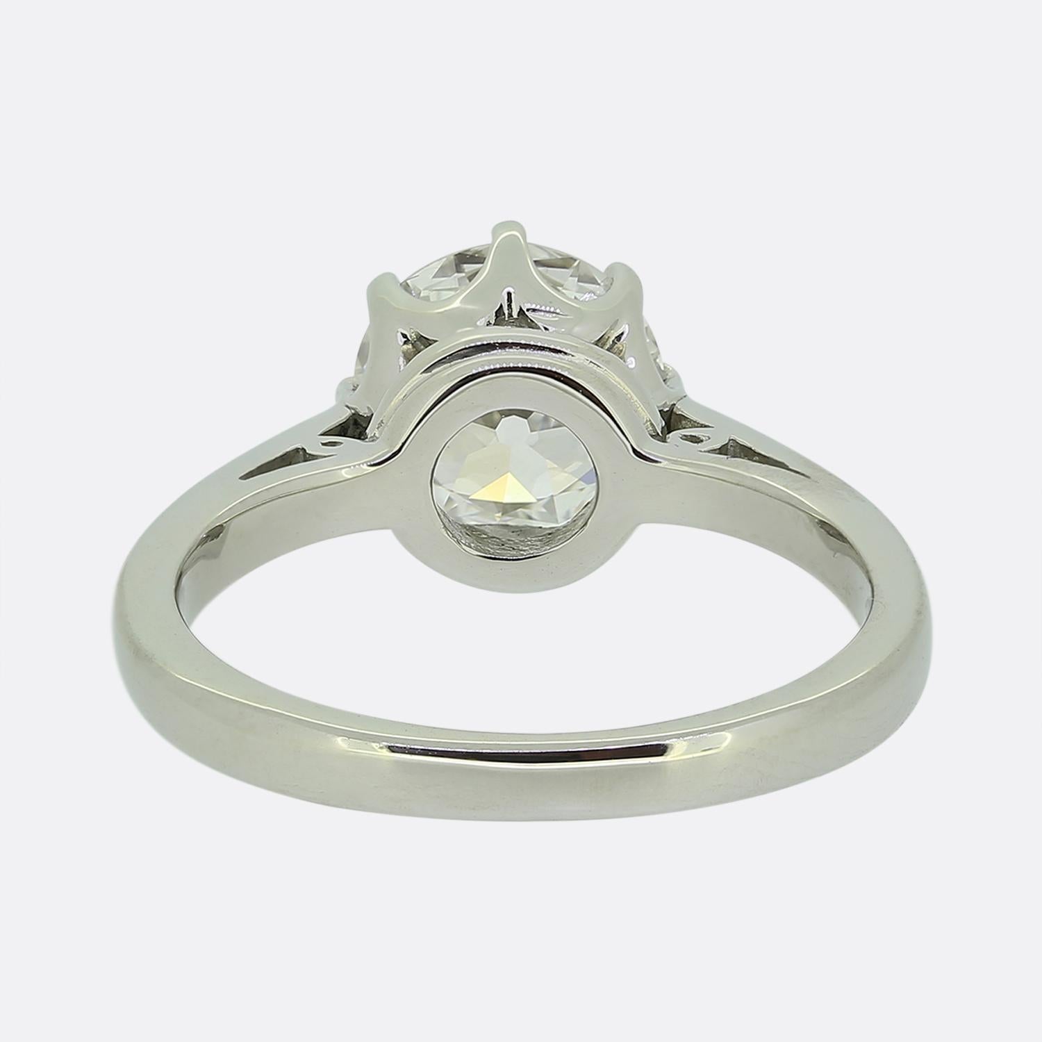 Anello solitario con diamante taglio vecchio da 1.75 carati In condizioni buone in vendita a London, GB