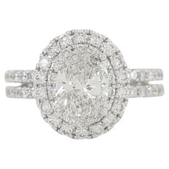 1.75 Carat Oval Cut Diamond Halo Engagement Ring