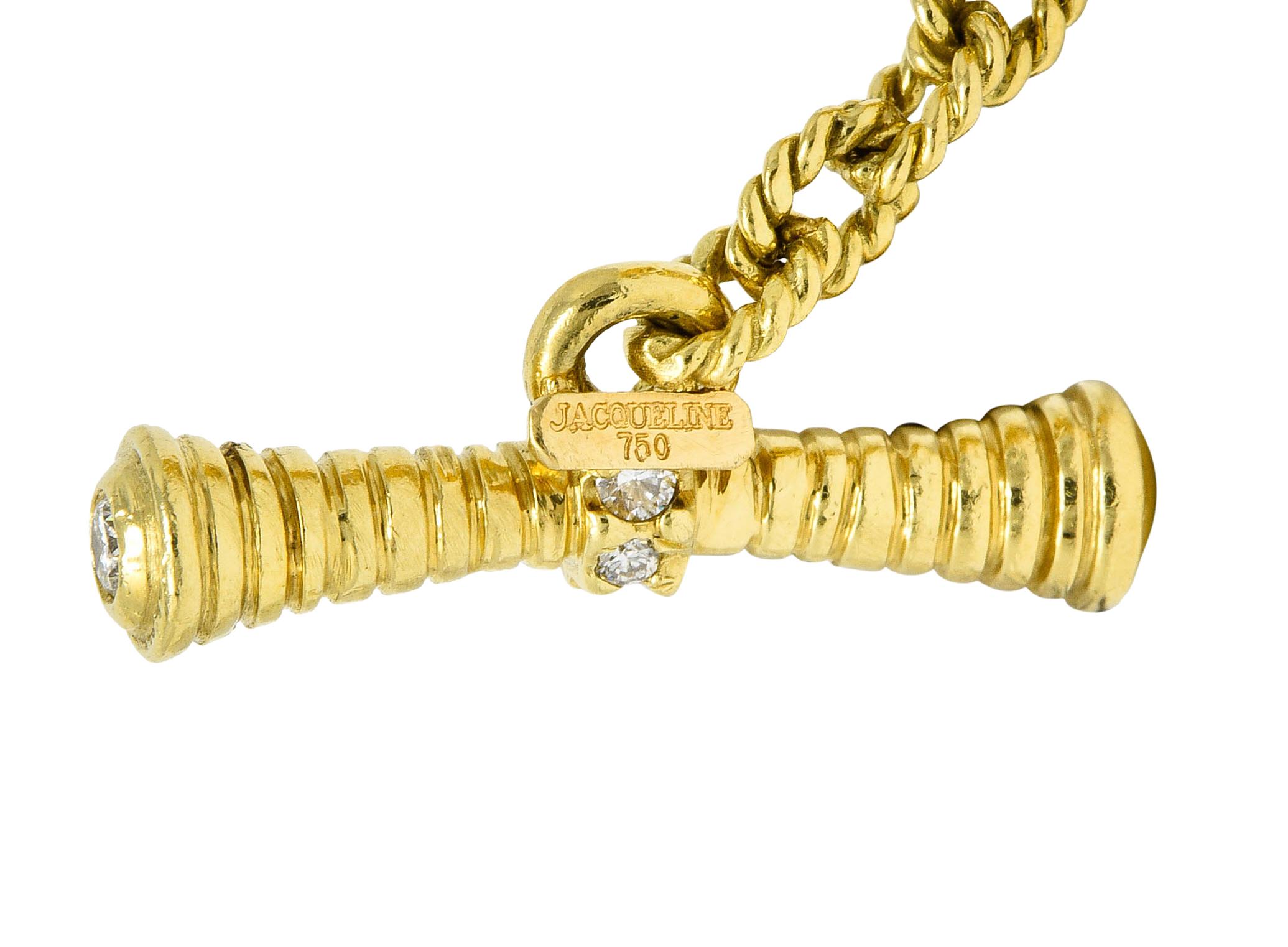 1.75 Carat Pave Diamond 18 Karat Gold Curb Link Toggle Bracelet 2