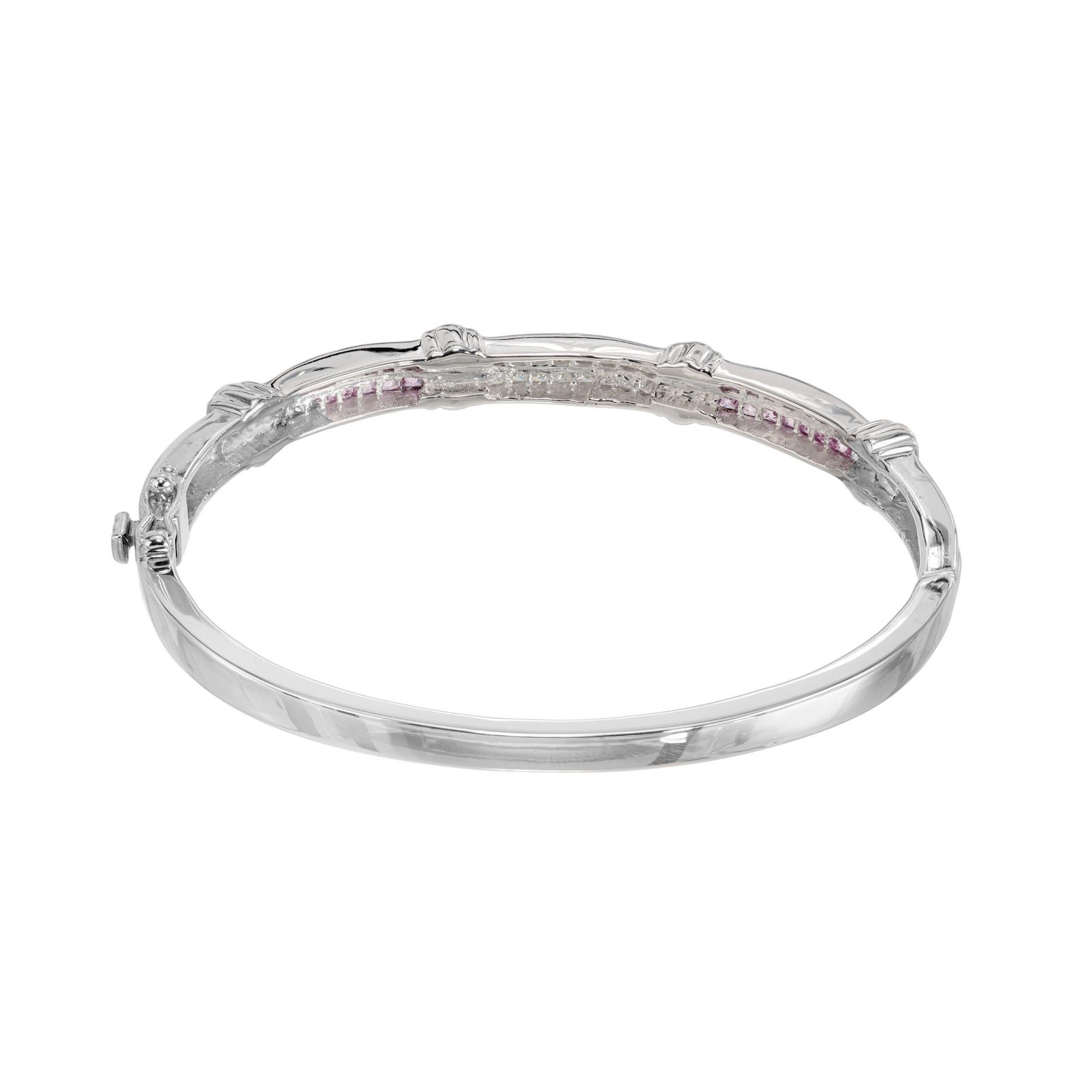 Donna Bracciale in oro con zaffiro rosa e diamante bianco da 1,75 carati in vendita