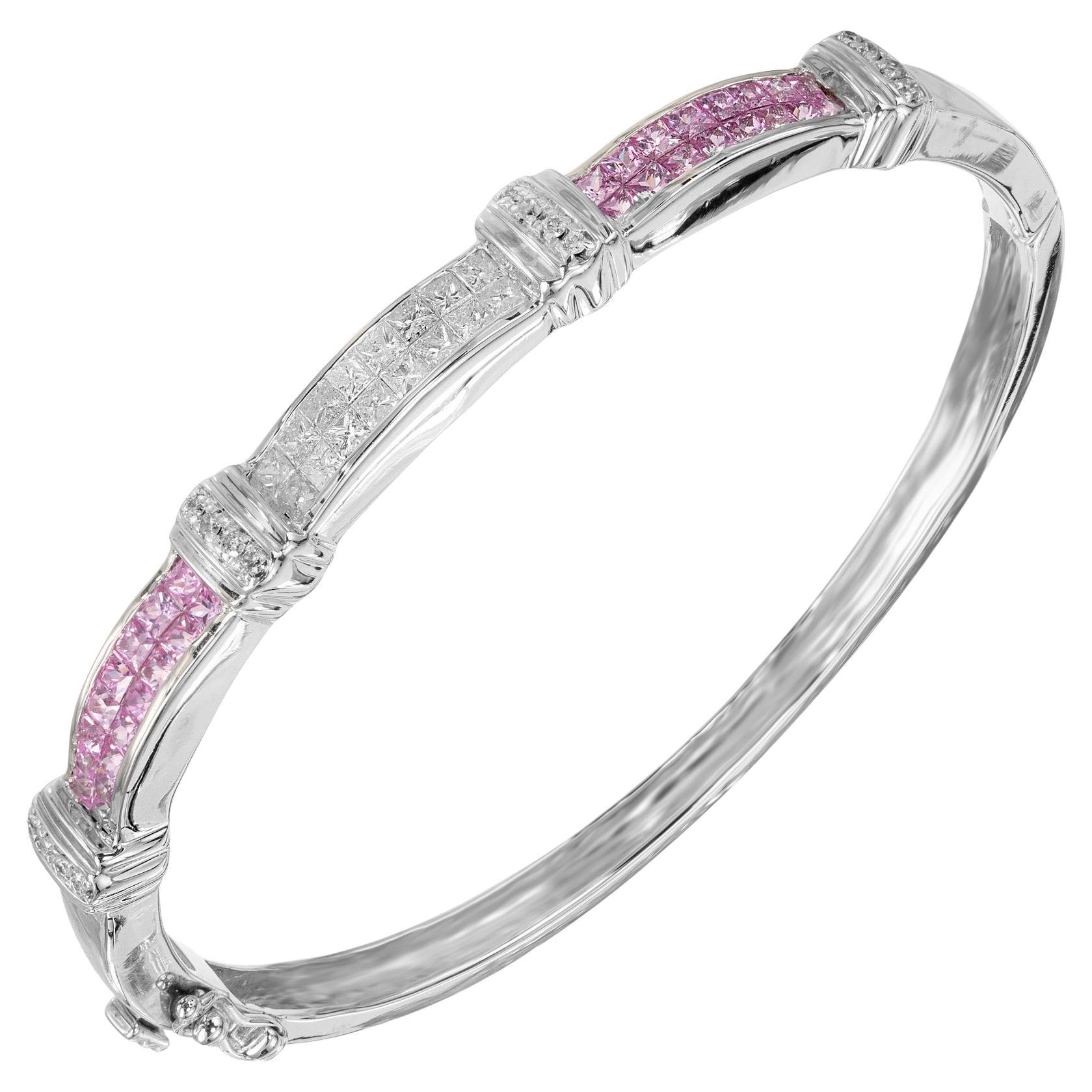 Bracciale in oro con zaffiro rosa e diamante bianco da 1,75 carati