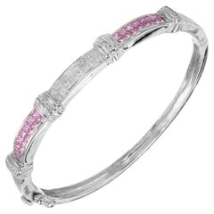 Bracciale in oro con zaffiro rosa e diamante bianco da 1,75 carati