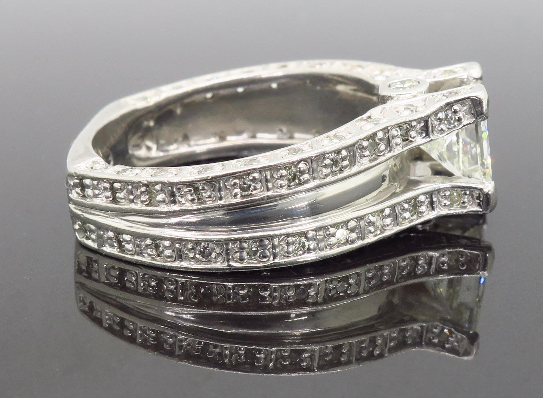 1.75 Carat Platinum Diamond Engagement Ring 6