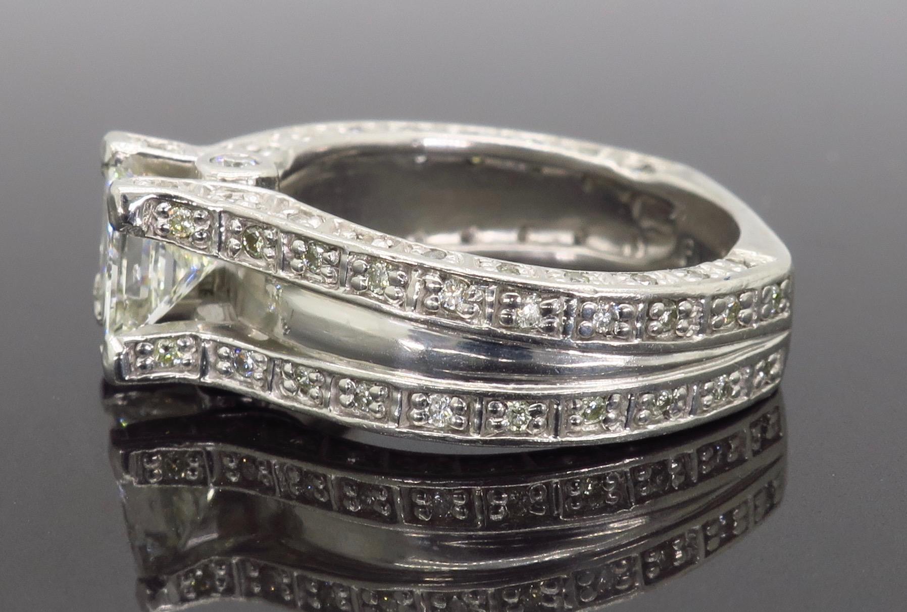 1.75 Carat Platinum Diamond Engagement Ring 4