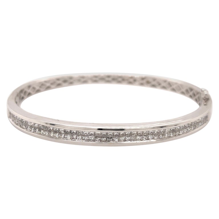 1.75 Carat Princes Cut Diamond Bangle Bracelet For Sale at 1stDibs