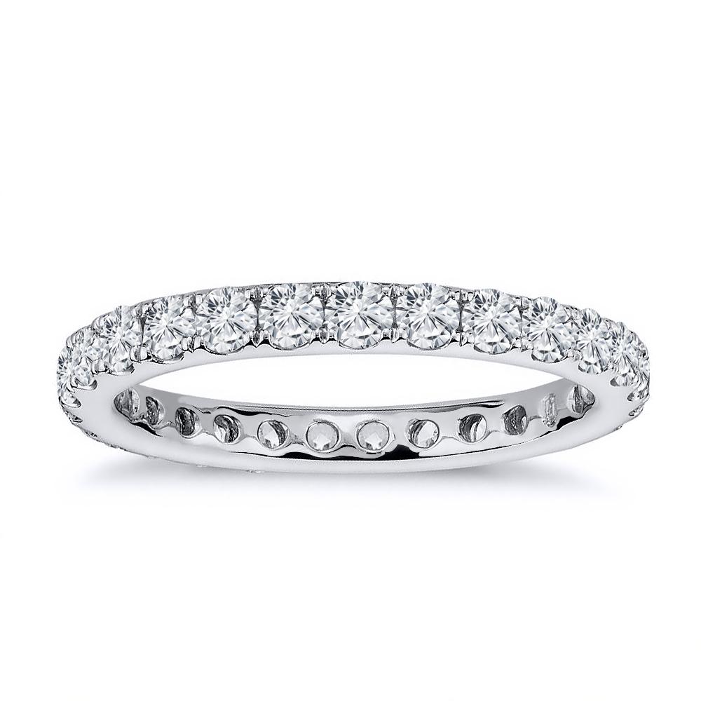 For Sale:  1.75 Carat Round Cut Eternity Natural Diamond Band 4-Prong Setting 4