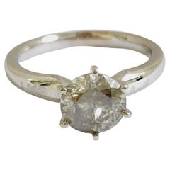 1,75 Karat Rundschliff Fancy Color Diamant Weißgold Ring 14k