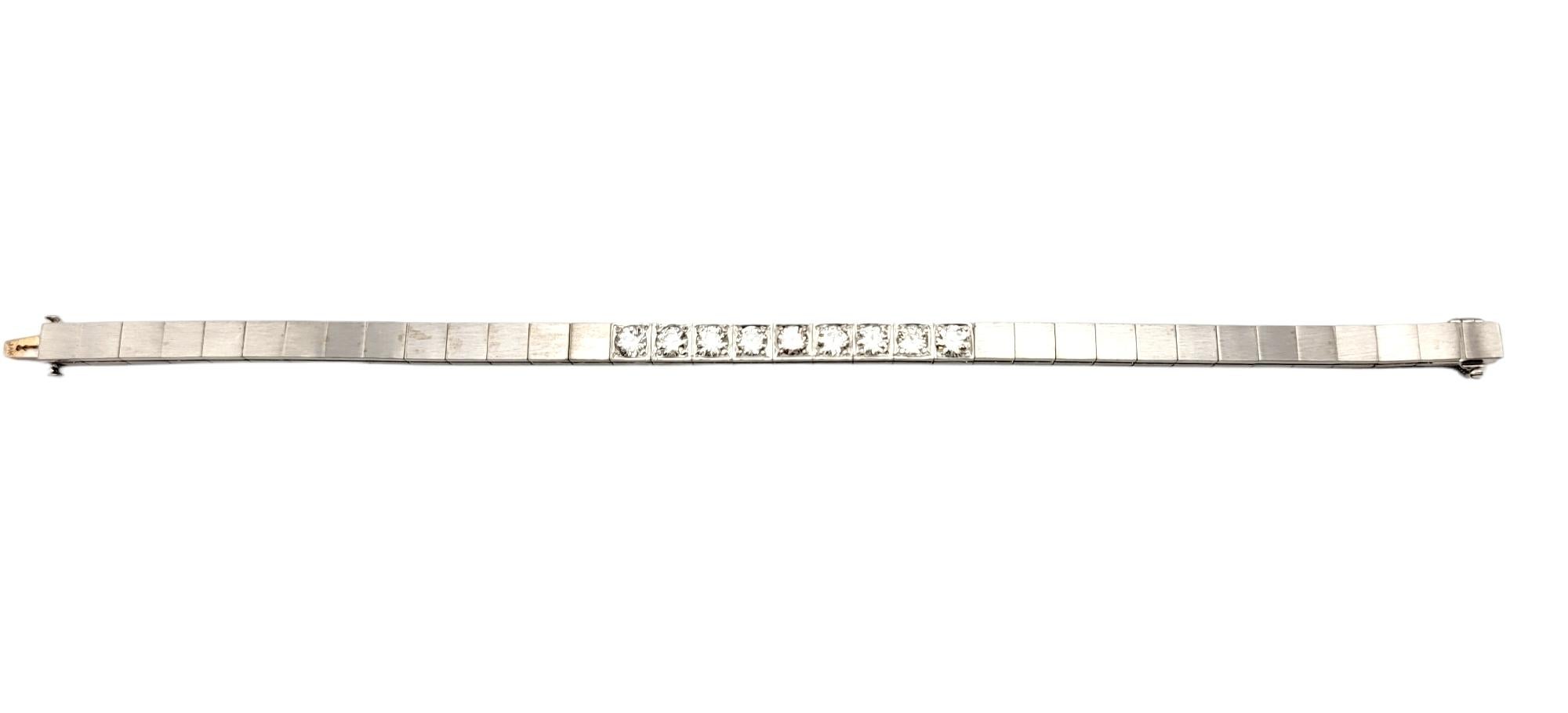 1,75 Karat rundes, quadratisches Diamant-Gliederarmband aus gebürstetem 14 Karat Weißgold im Zustand „Gut“ im Angebot in Scottsdale, AZ