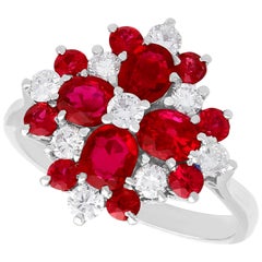 1.75 Carat Ruby and Diamond White Gold Ring