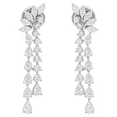 Orecchini a pendente con diamante multi brillante da 1,75 carati SI/H Oro bianco 18 carati