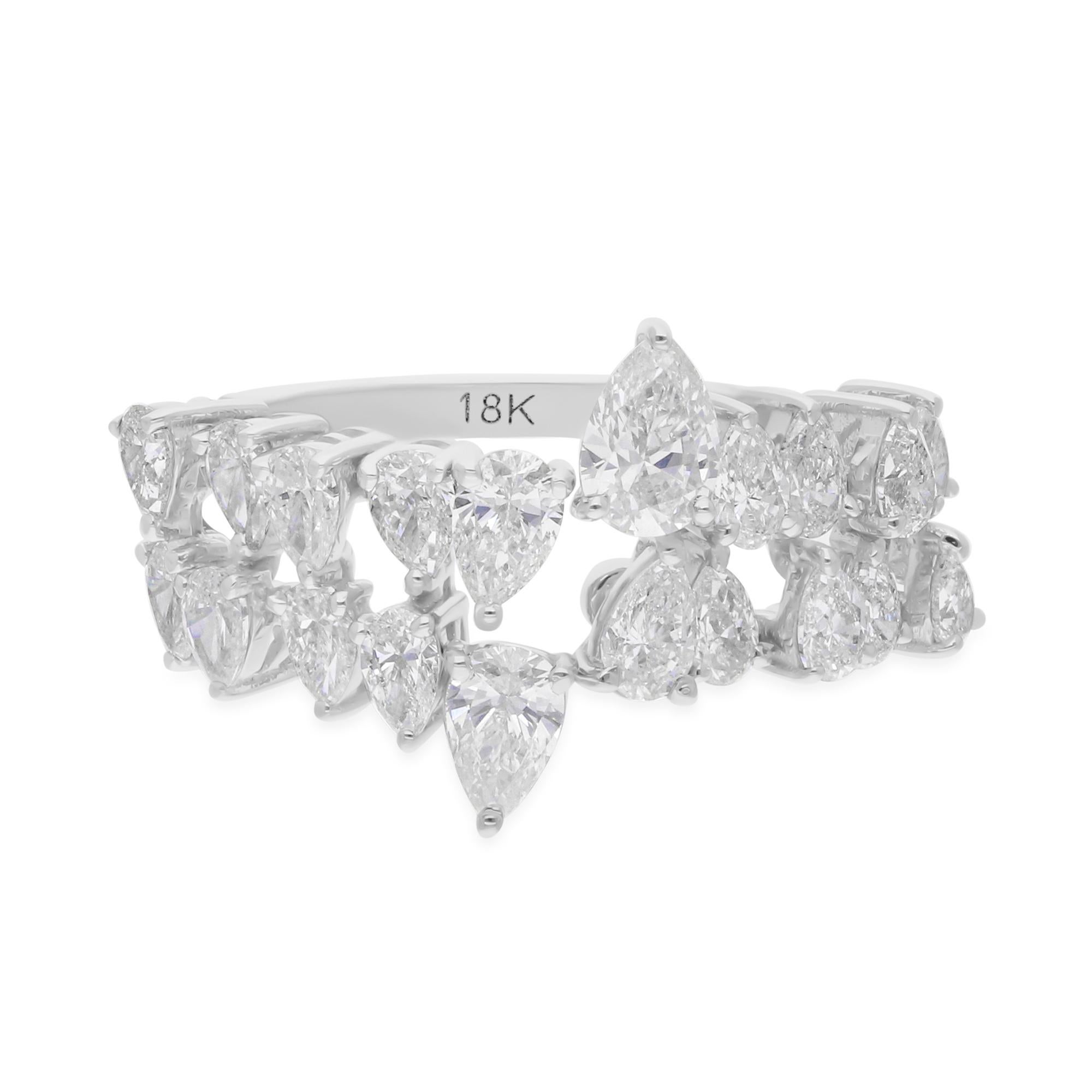 1,75 Karat SI/H birnenförmiger Diamantring aus 18 Karat massivem Weißgold, feiner Schmuck