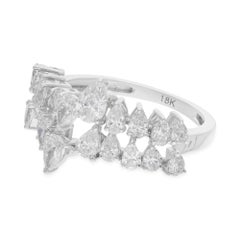 1.75 Carat SI/H Pear Shape Diamond Ring 18 Karat Solid White Gold Fine Jewelry